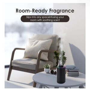 Waterless Essential Oil Diffuser - Black with LED Light